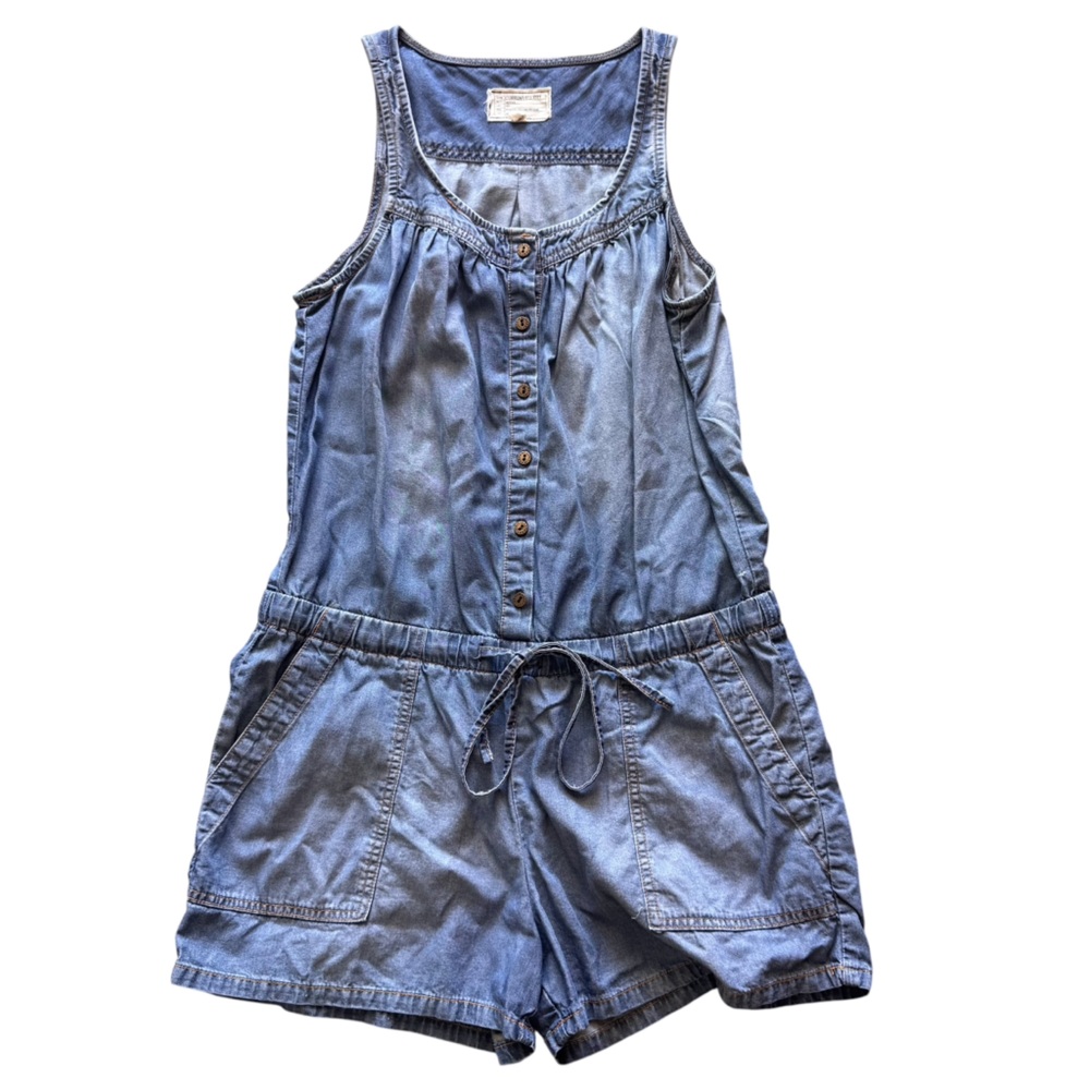 Current/Elliott The Ruby Button-Up Romper, Stockyard, Size 2, Like New, Lyocell